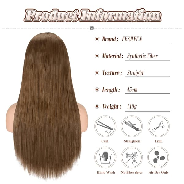 SYNTETISK HÅR HÅREXTENSIONS GLAT BLOND BALAYAGE 45CM