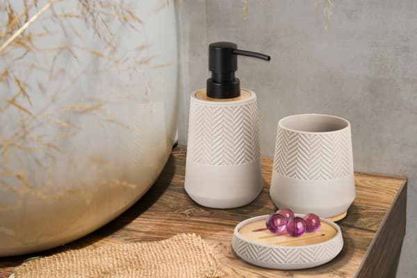 Sæbedispenser 250 ml AWD INTERIØR 1970 Hermosa beige sort bambus