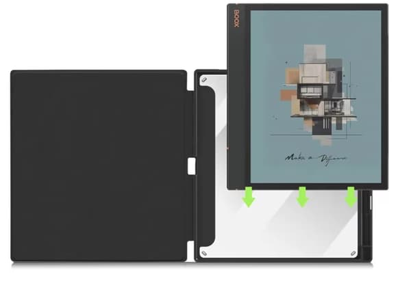 Onyx Boox Go 10.3" läpinäkyvä kynäkotelo kynäpaikalla