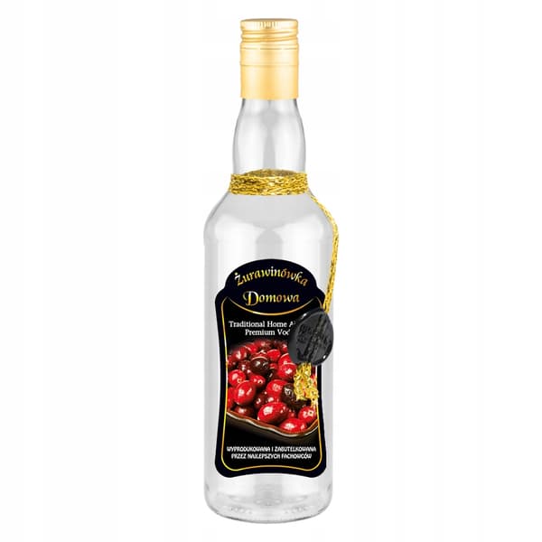 Monopoly koristeltu pullo 500ml kotitekoista karpalo-vodkaa