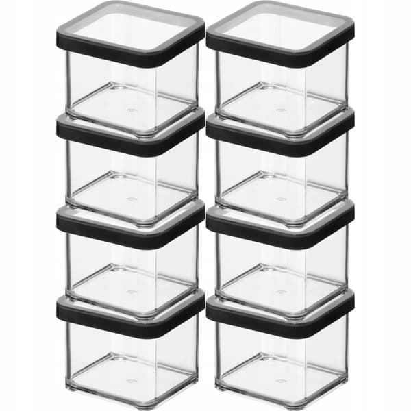 Rotho LOFT 8x500 ml sorte plastikbeholdere til mad