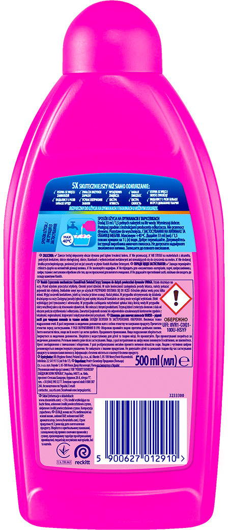 012910 Vanish Gold Shampoo til Tæpper Støvsuger 3 i 1