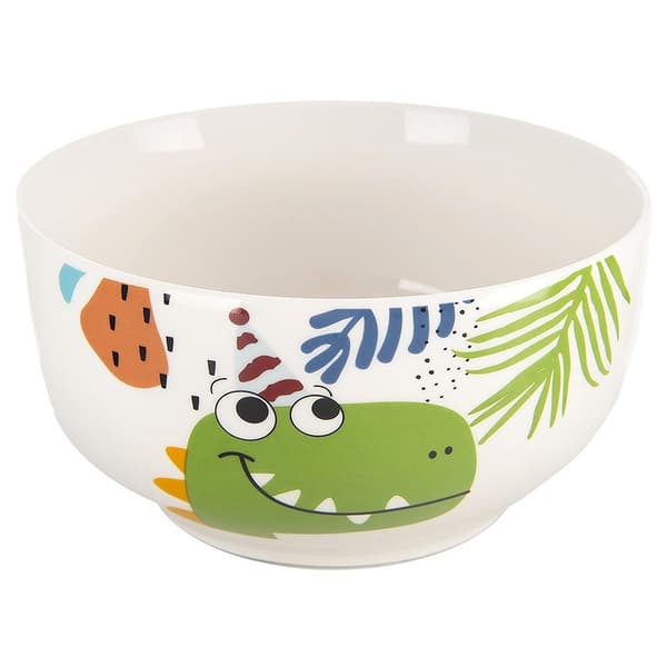 Porcelæns kop med skål til barn dinosaur 2 dele