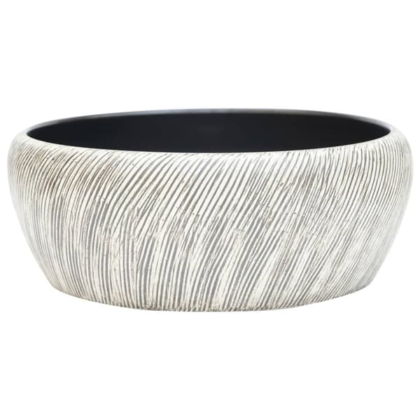 vidaXL bordvask sort og grå rund 41x14 cm