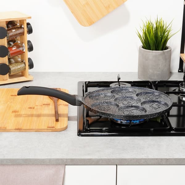 Stekpanna för ägg granit 7 hål BLACK LINE 26 cm