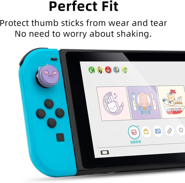 Nintendo Switch Lite OLED Silikone Knapcovers Pink Lilla 4 Stk.