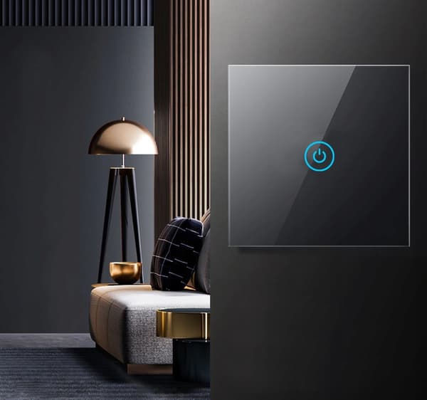 Enkelt Wi-Fi Touch-lyskontakt sort