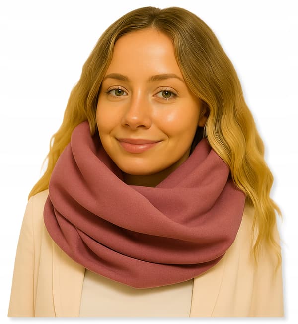 Dame vintertørklæde, varmt tørklæde, stor, 100% bomuld, efterår/vinter, PUDDERROSA