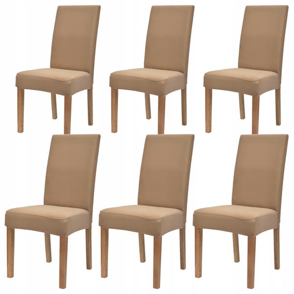 Elastiska släta överdrag för stolar storlek L TESS 6 st beige