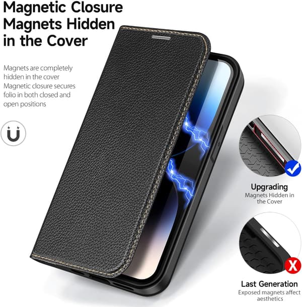 SORT LUKKET ETUI TIL IPHONE 14 PRO MAX 6,7'