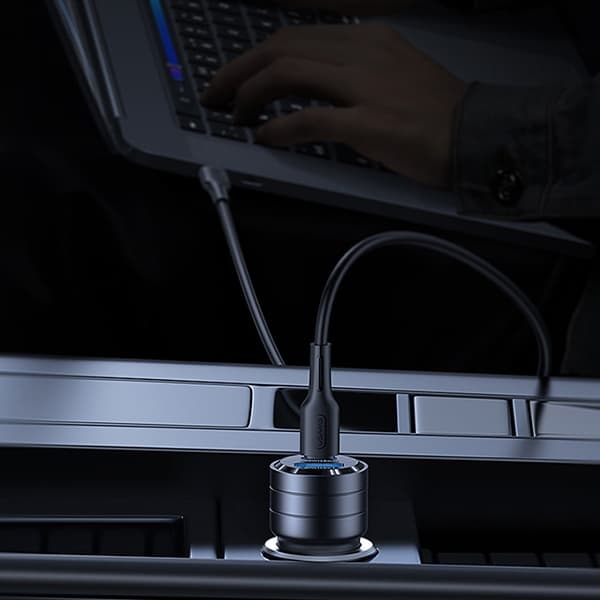 USAMS Biloplader C36 USB+USB-C 95W Fast Charge sort/sort CC176CC01 (US-CC176)