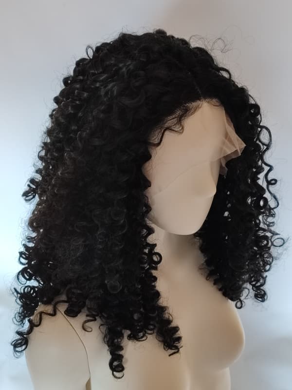 Sort lace front paryk Afro krøller sorte tykke krøller varmebestandig