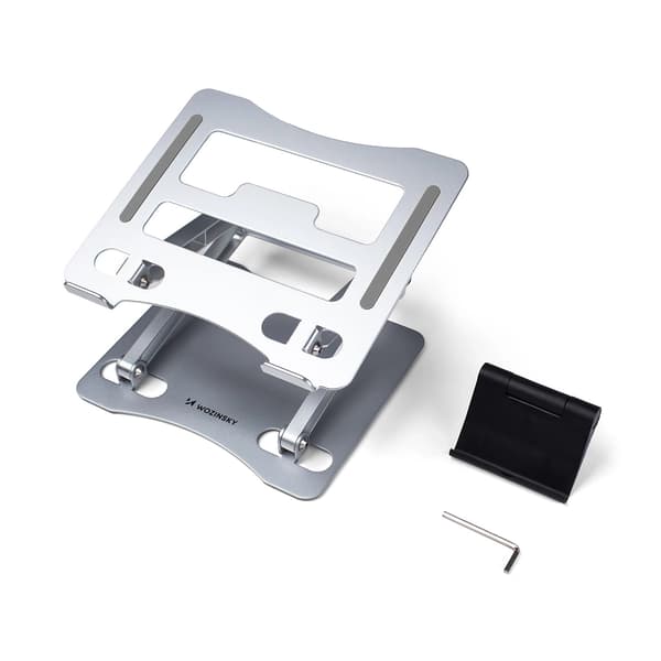 Wozinsky WRS-CPY75DSS Aluminiumsstativ til Laptop og Tablet + Gratis Smartphone-stativ - Sølv
