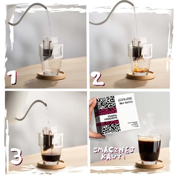 Drypppåse kaffe CAFEIERE Ethiopia Yirgacheffe, 8 st