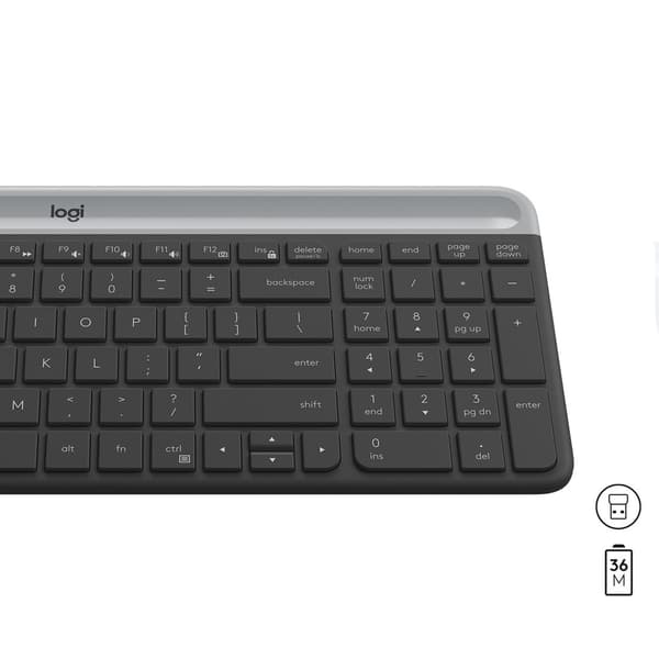 Logitech MK470 Graphite trådløst tastatur- og musesæt