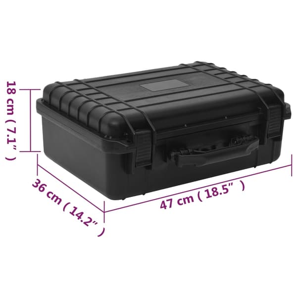 vidaXL Flightcase, svart, 47x36x18 cm, PP