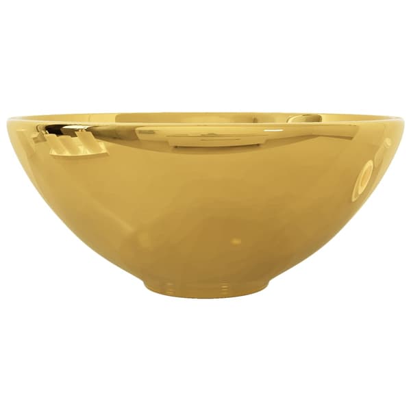 vidaXL håndvask, 32,5 x 14 cm, keramik, guld