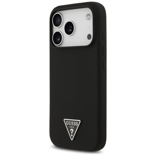 Guess Silikone Trekantet Logo MagSafe - iPhone 17 Pro Etui (Sort)