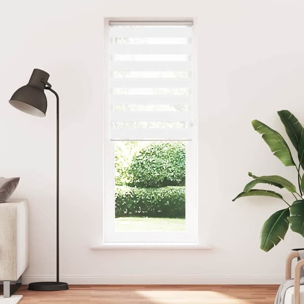 vidaXL Zebrarullgardin, vit, tygbredd 65,9 cm, polyester