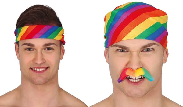 Regnbue Bandana Hovedtørklæde 1 stk.