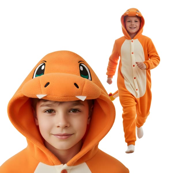 Kigurumi Pyjamas Pokemon Charmander kostym barn 135-145 cm