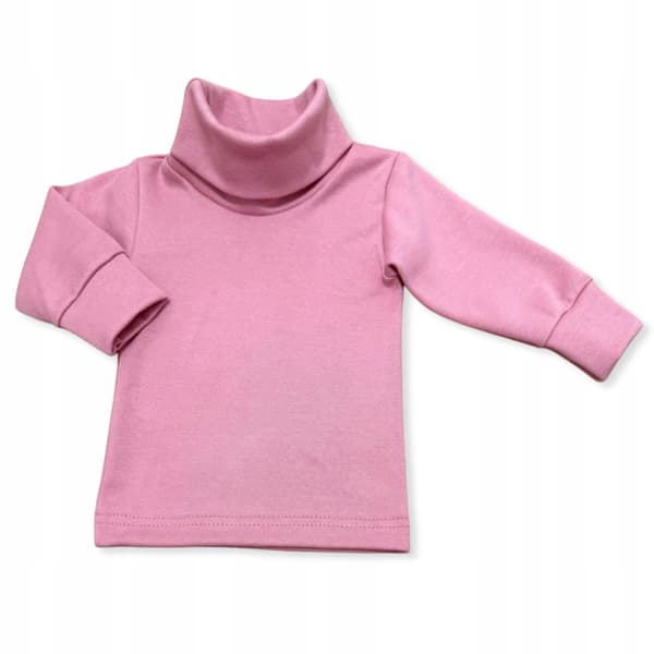 Varm polotröja för flickor, barn, rosa blus med hög hals