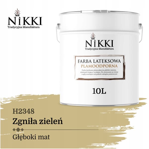 LATEX PLETRESISTENT MALING FARVE RÅDDEN GRØN H2348 10L MAT