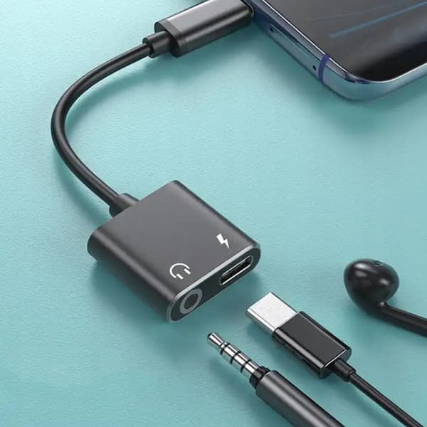 CO2 USB-C MINI JACK 3,5 MM ADAPTER AUX-KABEL FÖR SAMSUNG APPLE MED DAC