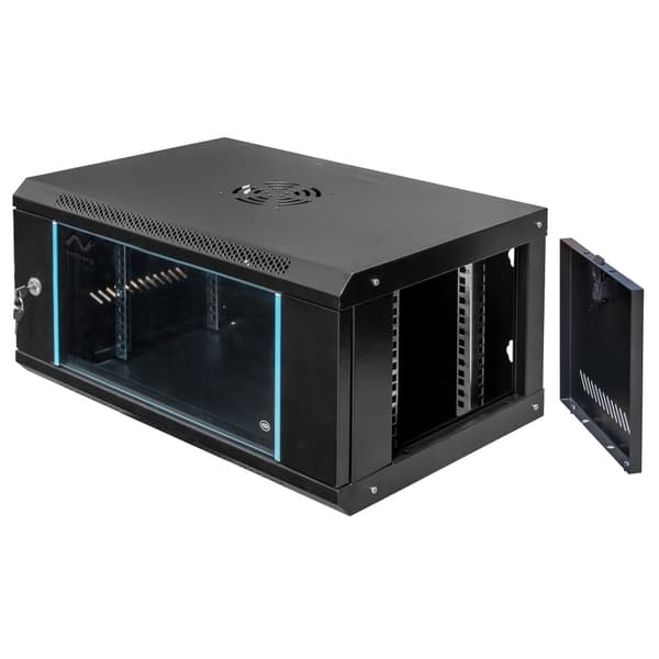 Netberg 19" 6U 300x600x400 væghængt server rack sort