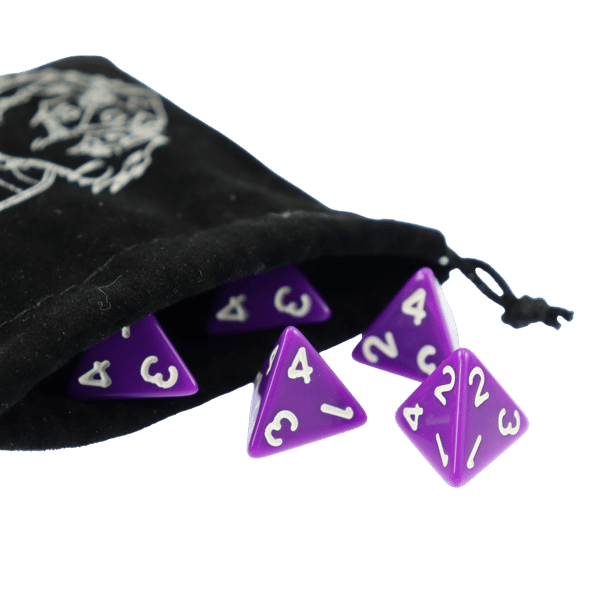RPG-noppa violetti nelisivuinen D4