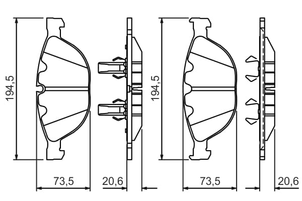 FRAMBROMSBELÄGG 0986494349 BOSCH