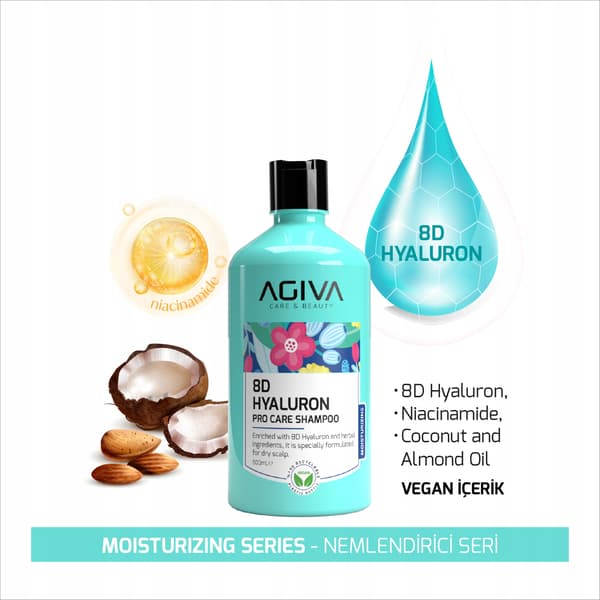 Agiva - 8D Hyaluron niacinamid hårshampoo 500ml