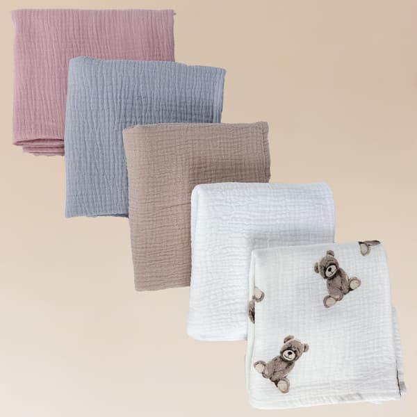 Plumeri Muslin Bleer Sæt med 5 Farver 70x70 cm