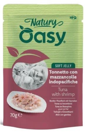 Oasy | Natury | Våtfoder för katt - 70g påse - Tonfisk och räkor 70g