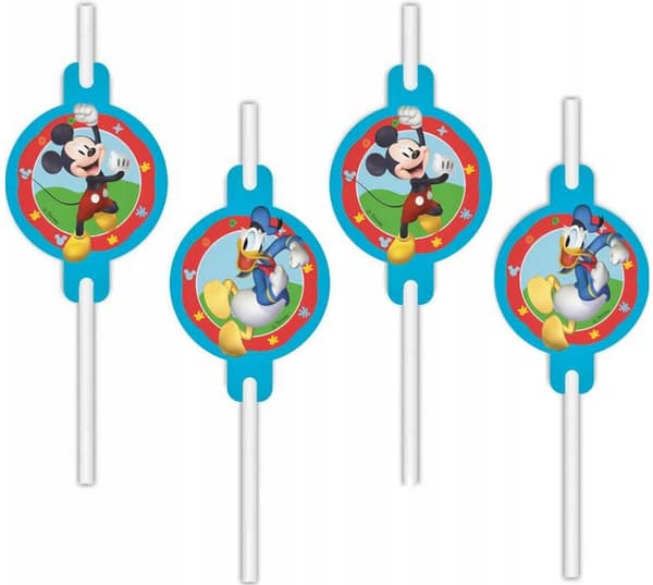 Mickey Mouse fødselsdagssugerør 4 stk.