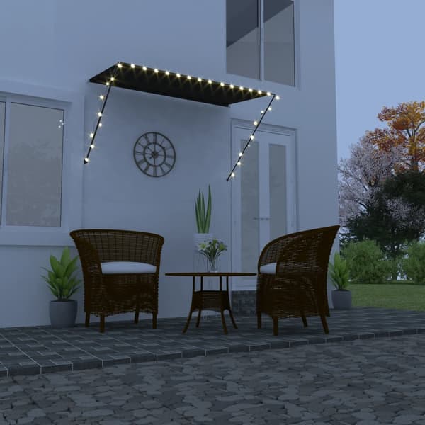 vidaXL Rullmarkis med LED, 250 x 150 cm, Antracit