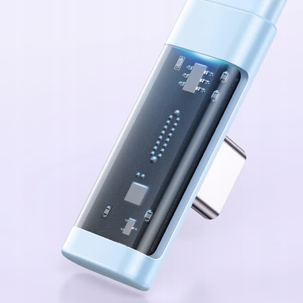 MCDODO USB-C-KAAPELI KULMAINEN PIKALATAUS USB TYPE C 3A 65W SININEN 1M