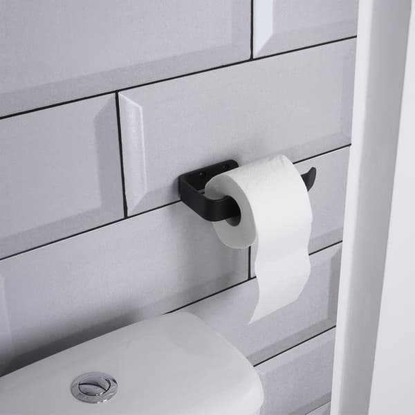 Musta metallinen toilettipaperin pidin