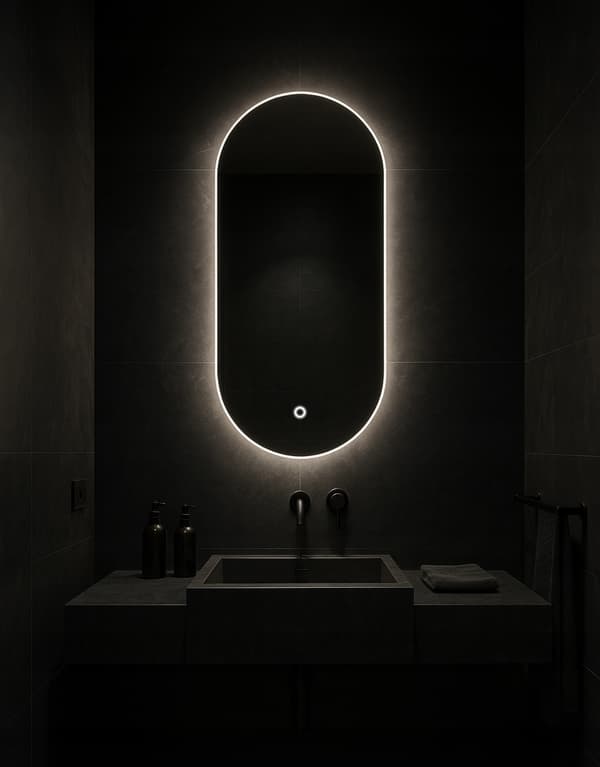 Oval LED Mirror 70x110 with Touch Switch Waterproof IP65 LUNA