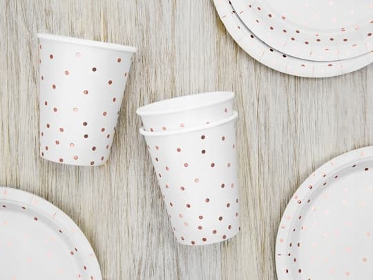 Dots-muggar, vita, 260 ml, 6 st.