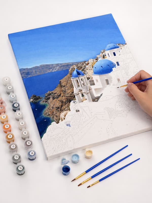Målning med siffror Magiska Santorini 50x40 cm