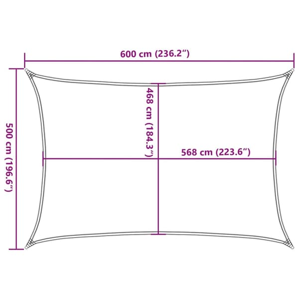 vidaXL skyggesejl lysegrå 6x5 m 100% polyester