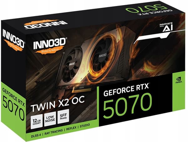 INNO3D GeForce RTX 5070 TWIN X2 OC 12GB Grafikkort Sort