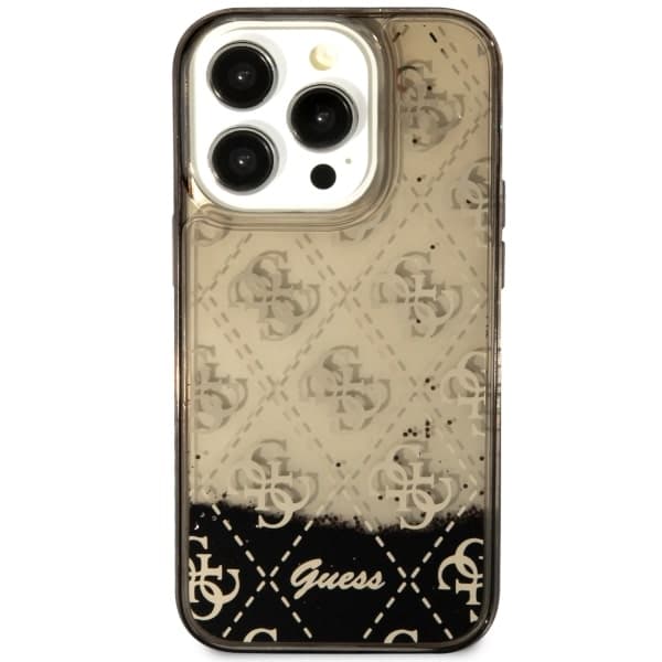 Guess GUHCP14LLC4PSGK iPhone 14 Pro 6.1 sort/sort hårdt cover Liquid Glitter 4G Transparent