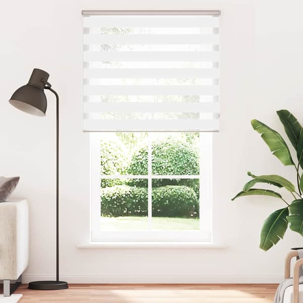 vidaXL Zebrarullgardin, vit, tygbredd 125,9 cm, polyester