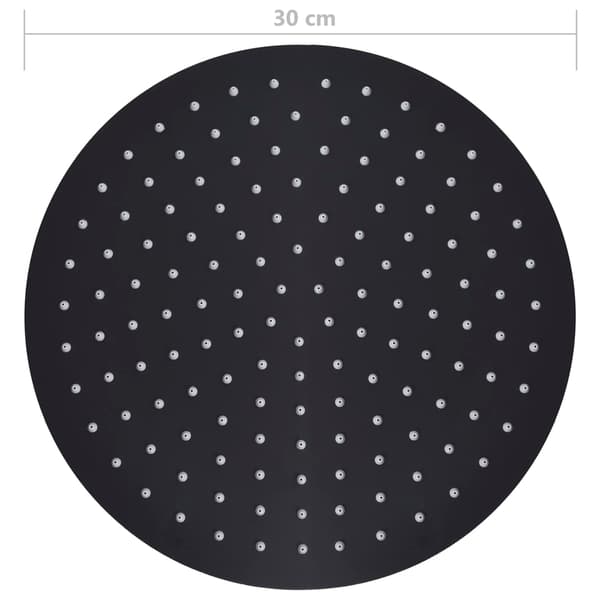 vidaXL brusehoved i stål 30 cm rundt sort