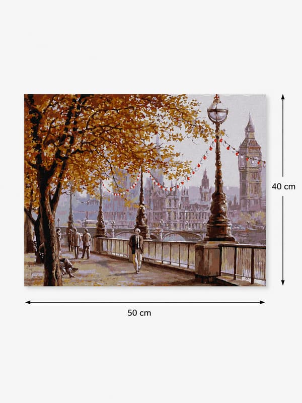 Målning med siffror med ram tavlor höst London 50x40 cm