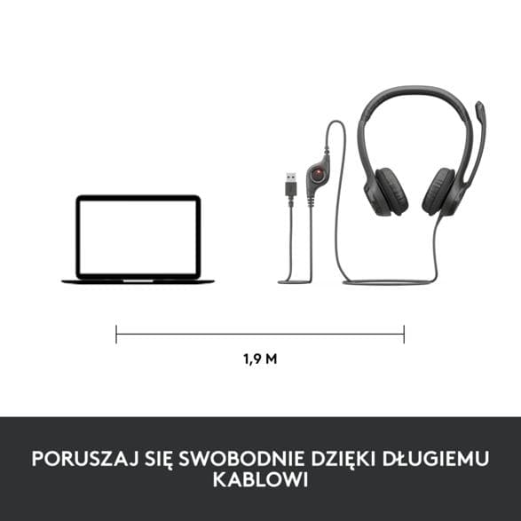 LOGITECH Stereo Headset H390 — langalliset USB-kuulokkeet
