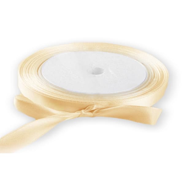 Satinband 6 mm, krämfärgat
