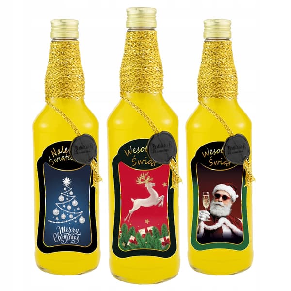 10x premium Monopol 500ml julflaskor för likörer